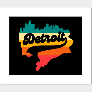 Detroit Michigan city map Posters and Art